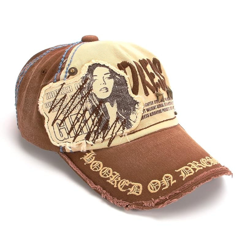 

[dress] denim cap girl grunge brown free size fishing Durable sunlight