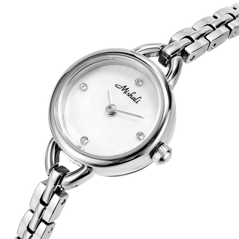 Watch Women S Simple Style Temperament Light Luxury Small Dial Women S Watch Women S Exquisite Small Round Watch серебряный