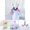 Fluffy Flannel Unicorn Hooded Pajamas Jumpsuit For Kids Winter