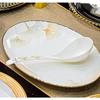 Jingdezhen Bone China Ginkgo Leaf Fish Plate