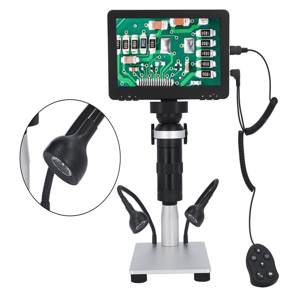 LCD Digital Microscope 1200X 1080P Video 12MP Accurate Focusing HD Repair Eyepiece 7in Screen