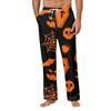 Men's Halloween Print Pocket Straight Casual Pants Home Pajama Pants