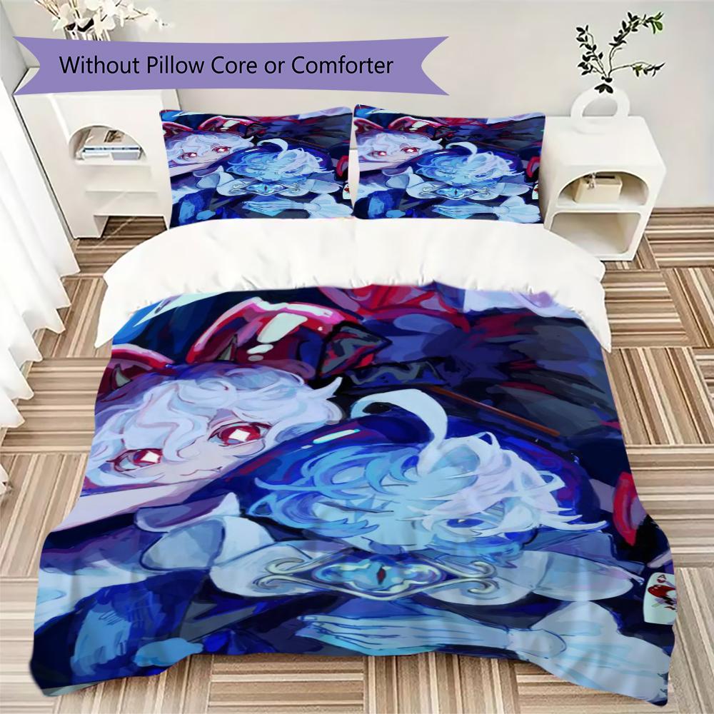 Cookie Run Kingdom Pattern Bedding uilt Set uilt Cover Pillowcase Home Decoration Birthday Gift (1 * duvet cover + 2 * pillowcase without core)16