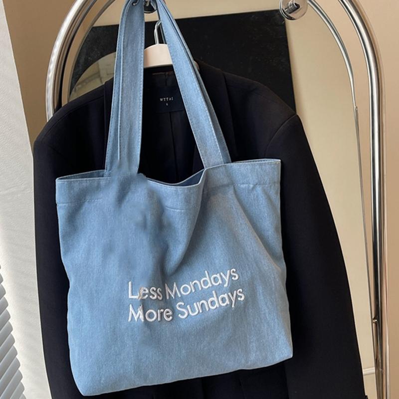 Vintage Canvas Bag Large Capacity Single Shoulder Denim Single Shoulder Tote Bag