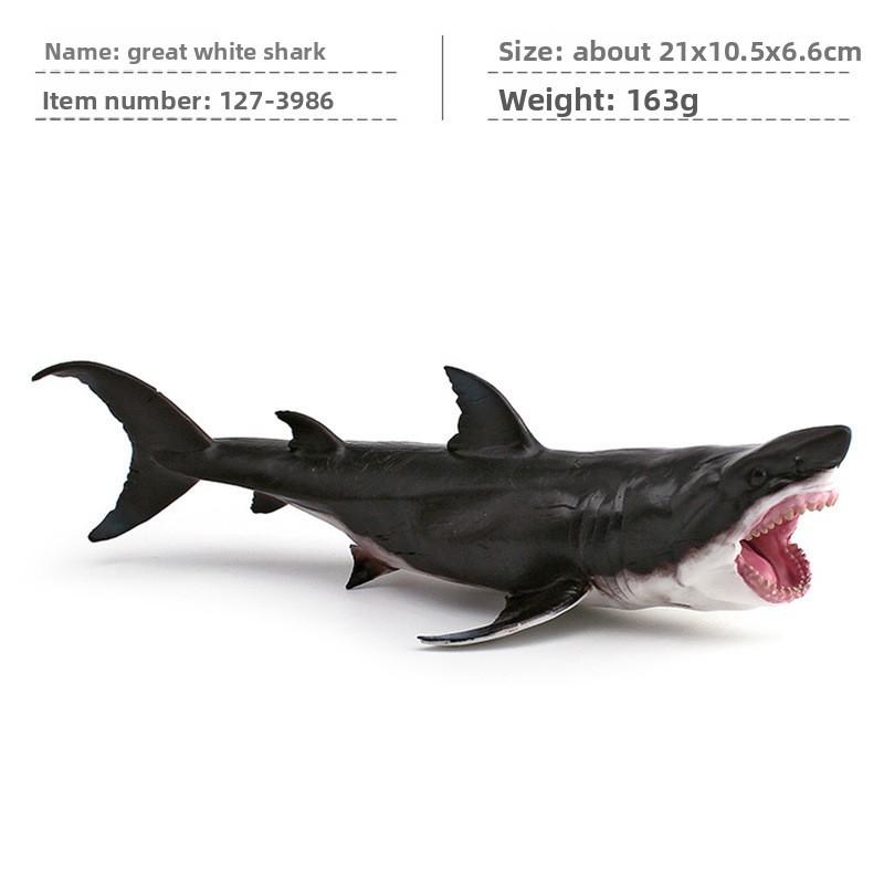 Marine Animal Pvc Model For Kids Educational Toy Shark With Large Mouth And Seaworld Theme