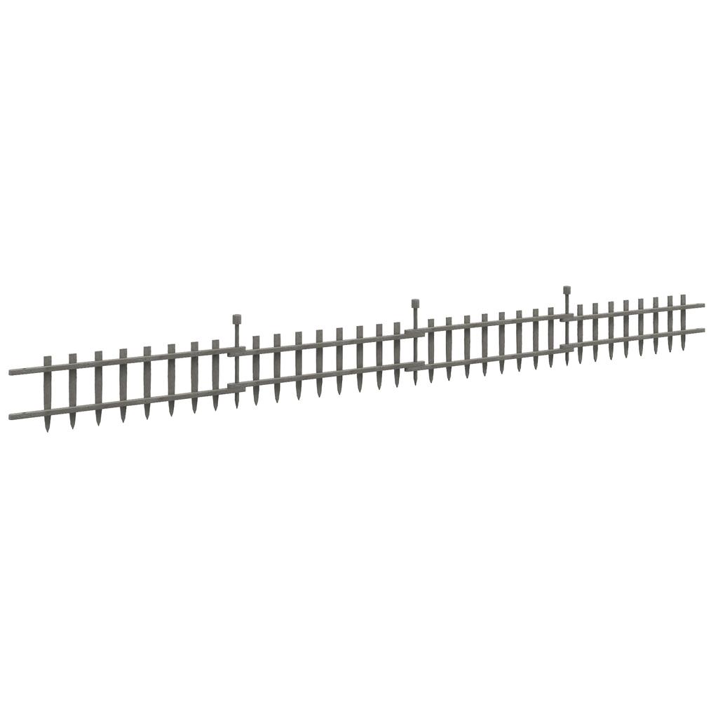 4PCs Wooden Garden Fencing Landscape Edging, Grey
