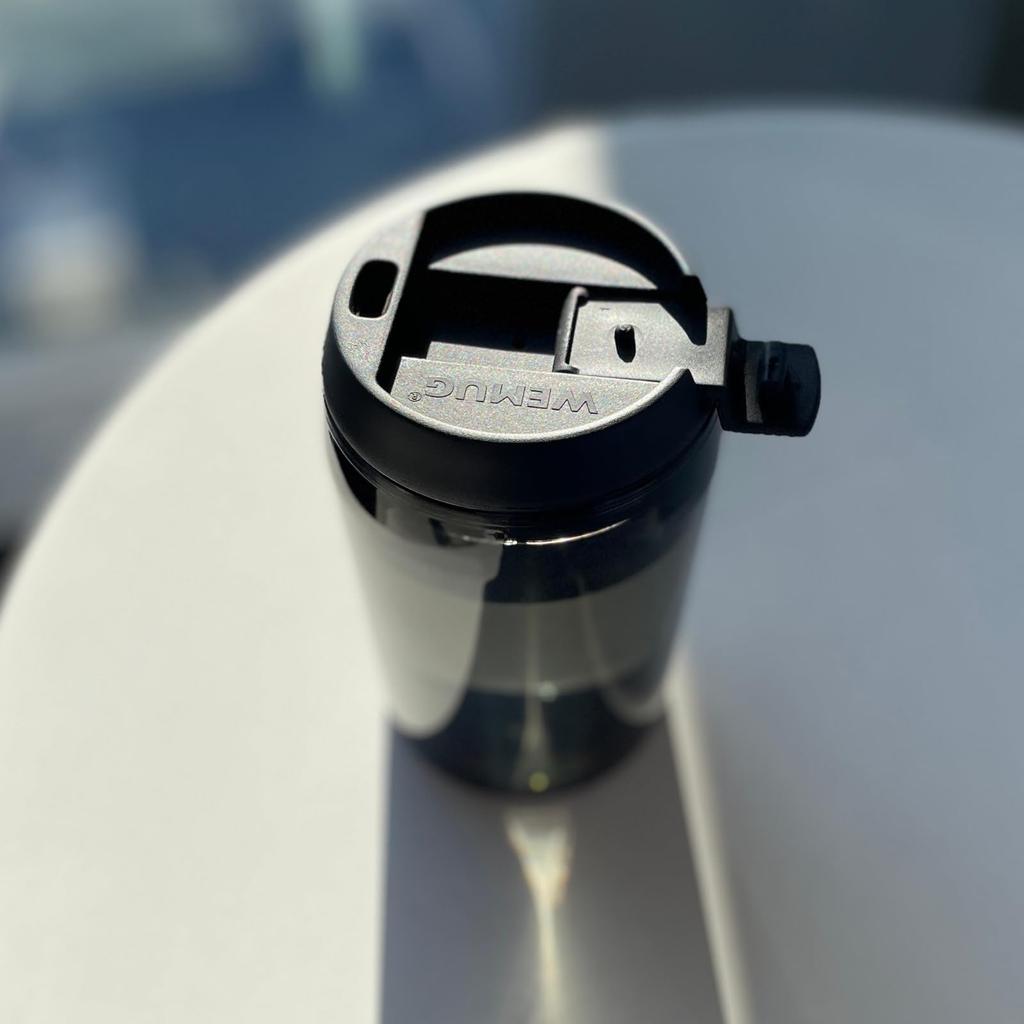 WEMUG Clear Tumbler Airtight Plastic Jazz (Lightweight, Double-Wall Tumbler) (Black)