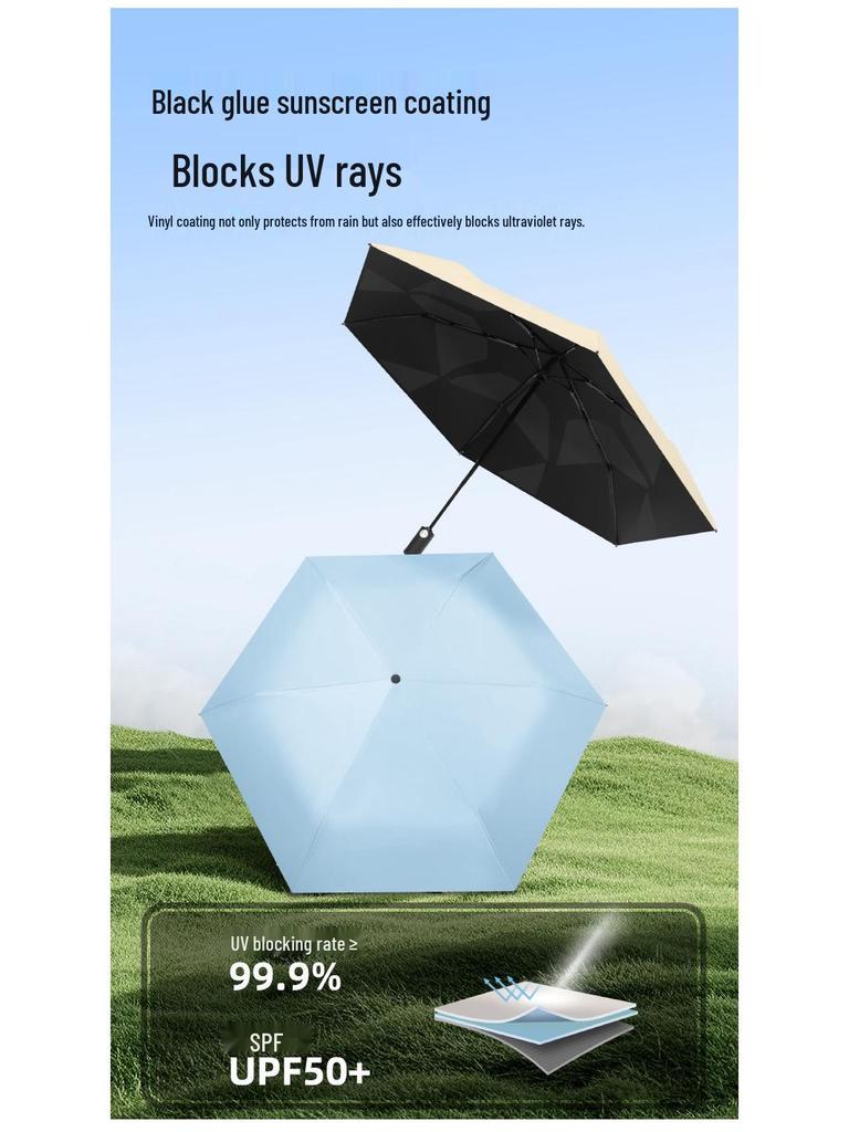 Ultra-Light Anti-UV Automatic Folding Umbrella: Crease-Free, Wrinkle-Free Sunshade & Sunscreen Parasol