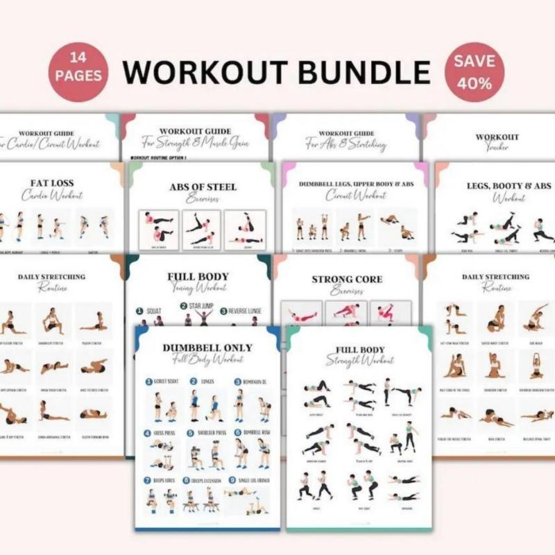 6Pcs Yoga Chair Workout Charts 30 Day Chair Exercises Plan Poster For Travel Morning Working Family Friend Sports
