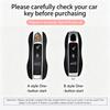 Premium Soft TPU Pink Silver Car Key Case Cover Accessories for Porsche Macan 718 Cayenne Paramela 911 Key Rings Keychain Bag