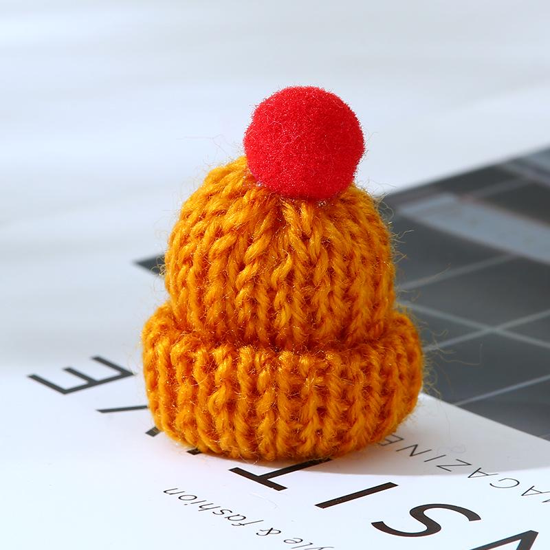 Korean Style Knitted Wool Hat with DIY Pompom Decoration - Mini Christmas Accessory