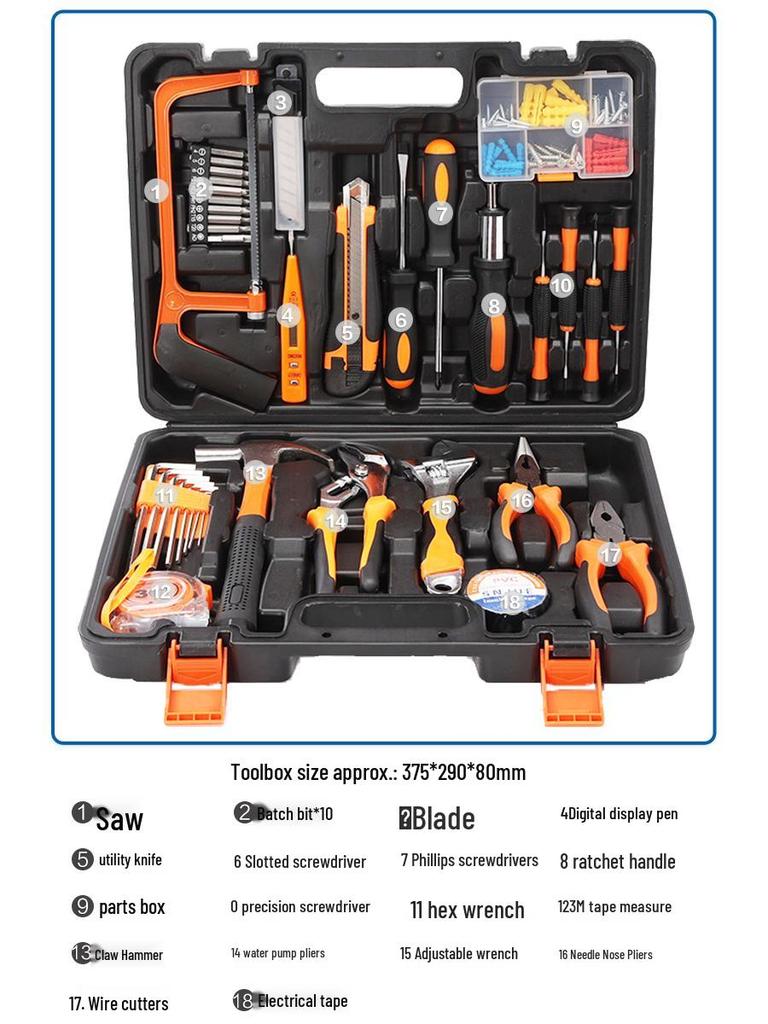 Multifunctional Household Tool Set: Screwdriver, Wrench, Pliers for Electricians & Woodworkers