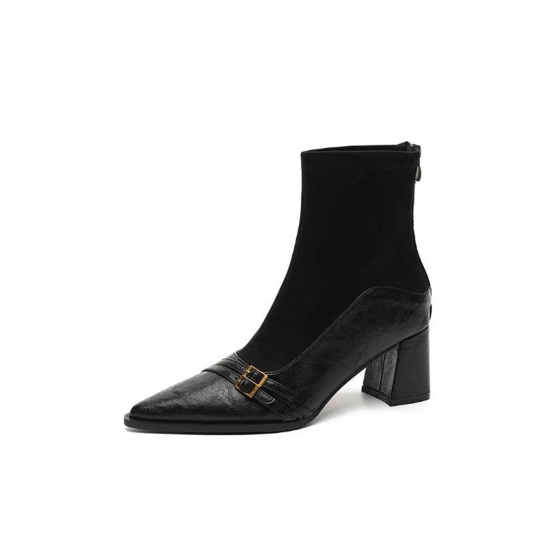 High Heels Ankle Women's Boots Pointed Toe Sexy Shoes for Women 2025 New Side Zip Classic Daily Boots Women Boots Botas