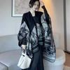 Double-Sided Wear Chinese Style Cashmere Shawl for Women Spring/Autumn Fashion Trendy Elegant Travel Outerwear Warm Cape