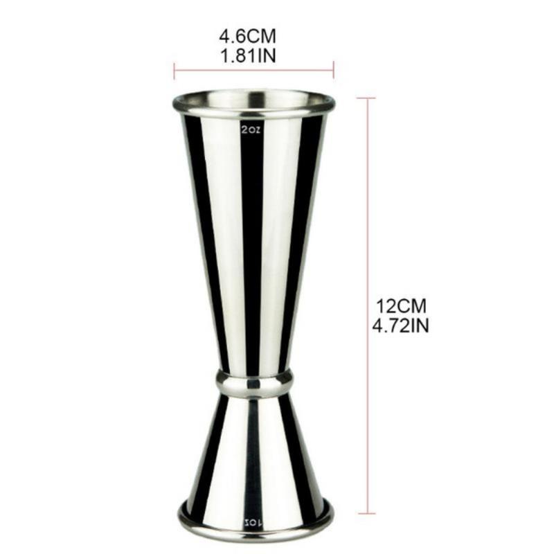 1 Stück Doppel-Cocktail-Jigger Japanisches Design Edelstahl Cocktailbar-Jigger 1oz/2oz Messbecher für Zuhause Party Club Bar Zubehör
