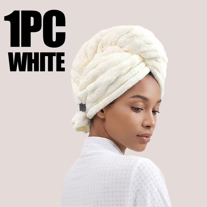 Women's Hair Drying Towel Wrap Super Absorbent Microfiber Hair Turban for Long Thick Curly Hair