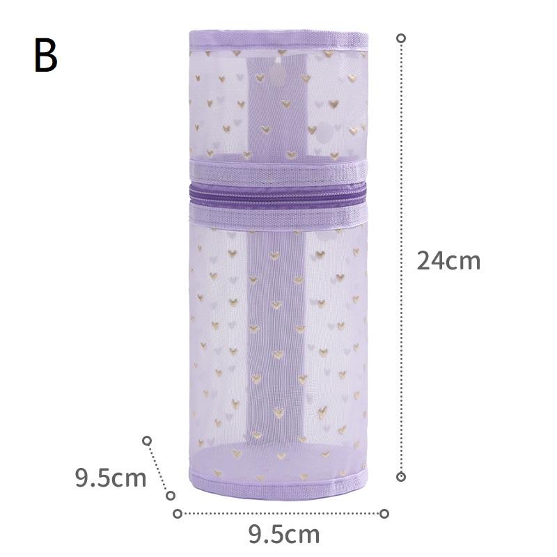 Large Capacity Makeup Brush Organizer Pouch Mesh Round Cosmetic Storage Bag Pouch Travel Cosmetics Case For Brushes & Tools