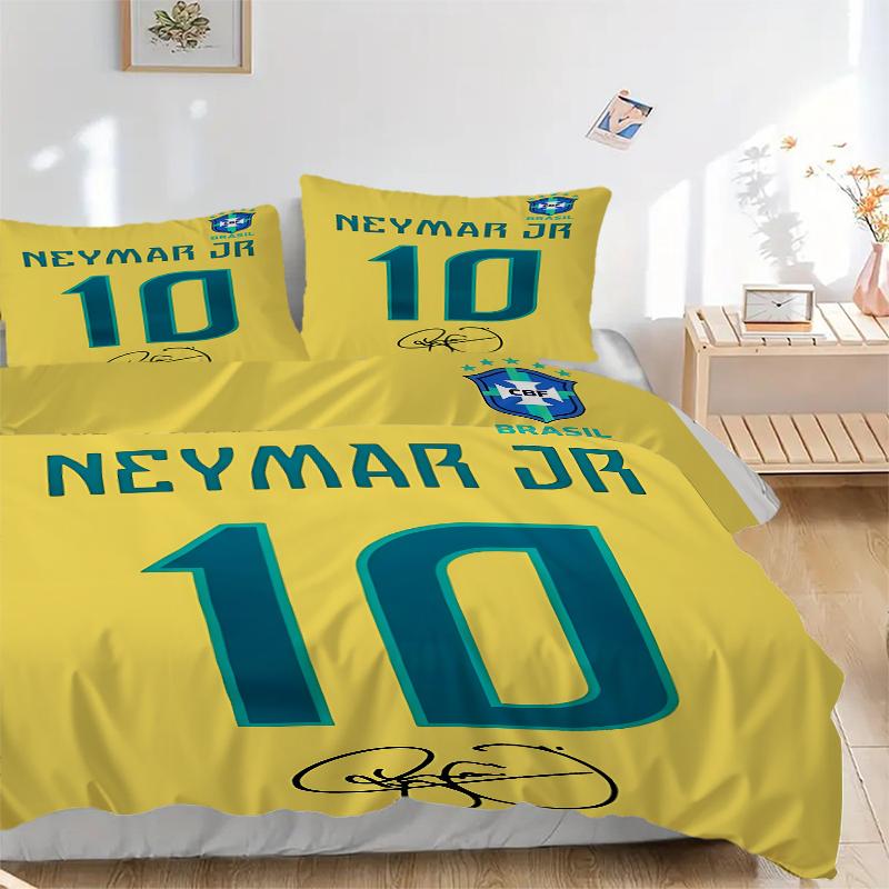 3Pcs Brasilian Football Legend Bedding Sets For All Sizes New 3D Printed Bed Cover Comforter Duvet Cover Pillowcase Bedroom Decoration