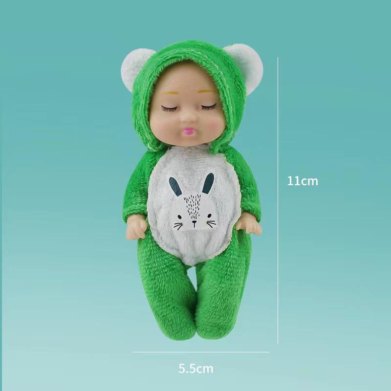 11cm Mini Sleep Baby Doll Fashion Simulation Rebirth Dolls Mini Cute Doll Cartoon Animal Kids Toy for Children Birthday Gift