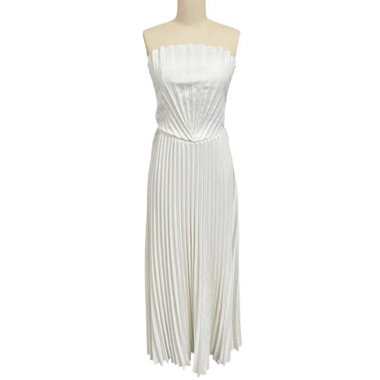 Summer Pleated Chiffon Dress for Women Shell Design Strapless Tube Top Maxi Flowy Dress Backless Formal Wedding Guest Dress