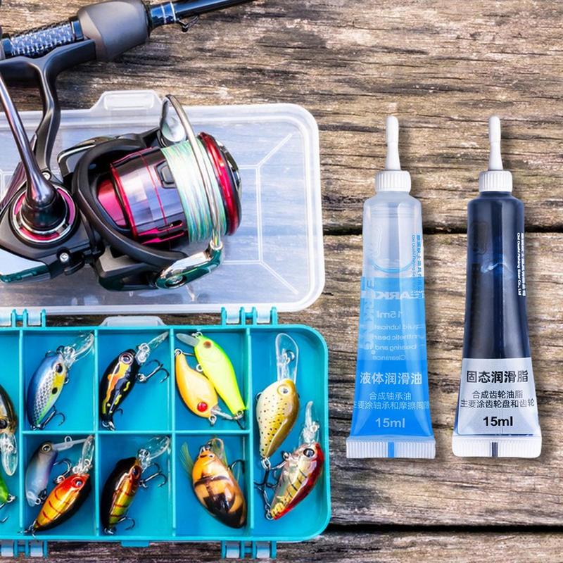 Fishing Reel Lubricant 15ml Reel Cleaner Butter Grease 2 Pieces Reel Oil And Lube Angler Pack For All Types Of Fishing Reels