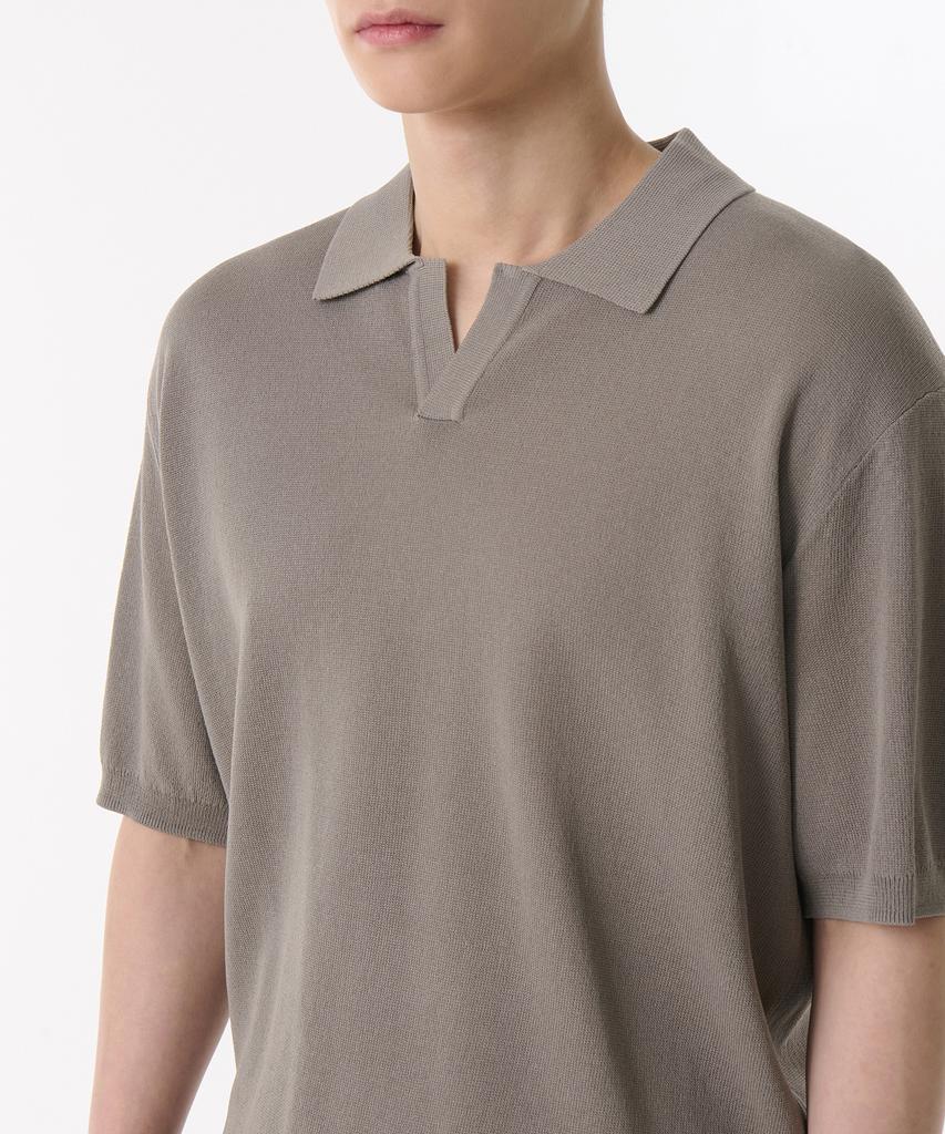 Musinsa Standard Cool Touch Slit Neck Knitted Polo Shirt [Taupe]