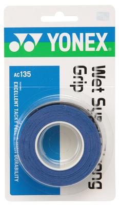 YONEX Tennis Badminton Grip Tape Wet Super Strong Grip AC135 Oriental Blue & (3-pack)