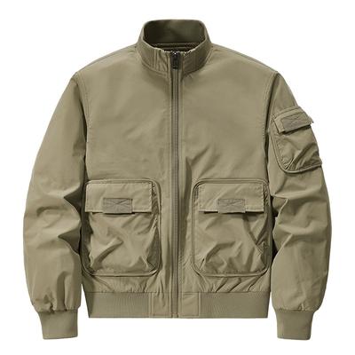Lässiges Trendiges Outdoor Sportmantel Oberteil Herbst Neu Herren Stehkragen Jacke Einfarbige