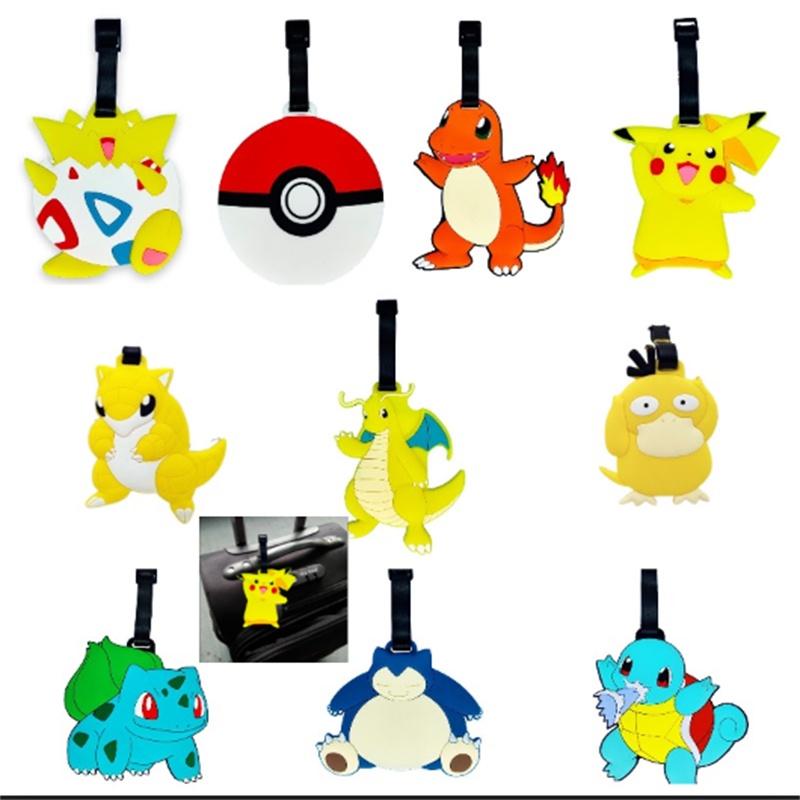 Luggage Tag Cartoon With Name Charmander Pikachu Psyduck Toy
