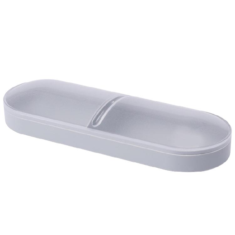 

2 Grids Cotton Swabs Storage Box Dust-proof Cosmetic Makeup Organizer Cases сірий