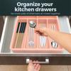 Large Silicone Silverware Drawer Organizer Non-Slip Utensil Holder for Kitchen Drawers Durable Cutlery Tray Easy To Clean