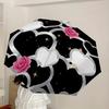 1pc Heart Rose Decorative Automatic Open/Close Umbrella, Formal Events - Ideal Gift for Family or Friends, Outdoor Accessory yy251211224