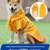 Large Dog Hooded Raincoat with Reflective Strips - Waterproof and Windproof