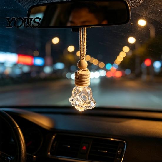 Indoor Aromatic Hanging Decor Car Perfume Bottle Pendant, Creative Air Freshener Diffuser Essential Oil for Vehicle, Portable Holder, Interior