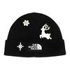 The North Face [Customized Hat] Logo Logo Knitted Street Trend Embroidered Elk Nylon Acrylic Fleece Hat Same NE3BL72A(TeamJ-Christmas Snowflake Elk)