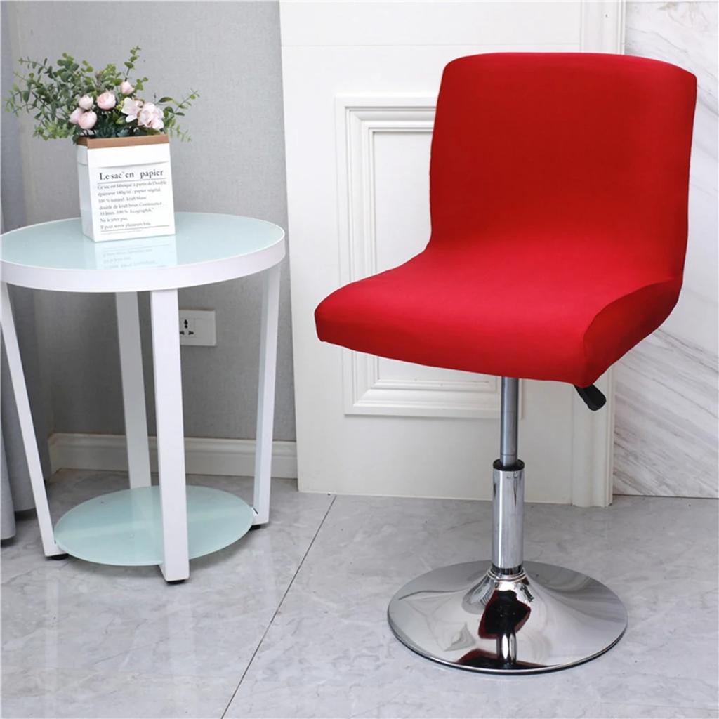 Bar Stool Chair Cover Low Back Chair Slipover Spandex Seat Case Elastic Rotating Lift Office Chair Cover Dining Seat Protector