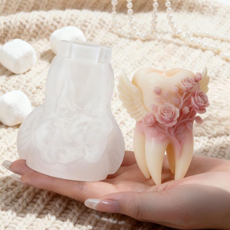 Angel Teeth Rose Silicone Mould Candle Silicone Mold Heat Resistant For Resin Casting Candle Soap Home Decoration