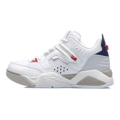 Synthetic Leather Shock Absorbing Non-Slip Wear-Resistant Low-Top Retro Basketball Shoes Women Sneakers White AGBR022-2