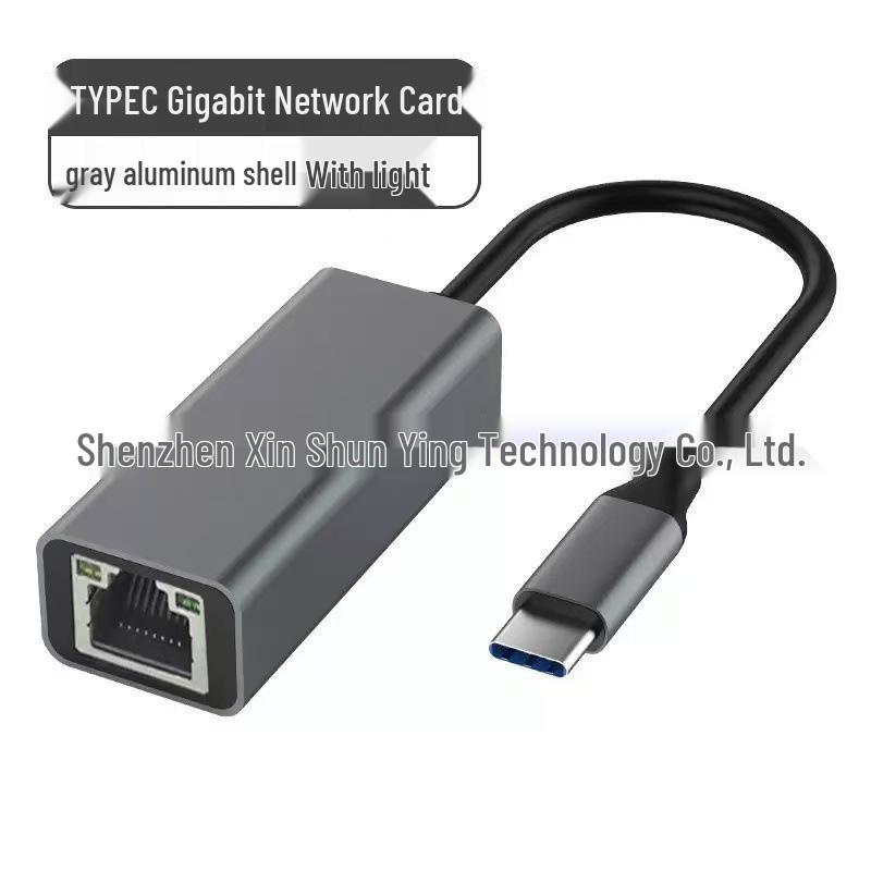 Type-C USB 3.0 Gigabit Ethernet Adapter - Aluminum Alloy RJ45 Converter, Driver-Free for Laptops