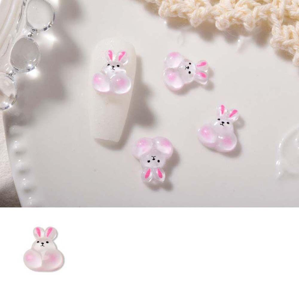Pig Bears Animal Nail Rhinestones Cartoon Nail Drills Cartoon Nail Decorations 3D Nail Jewelry