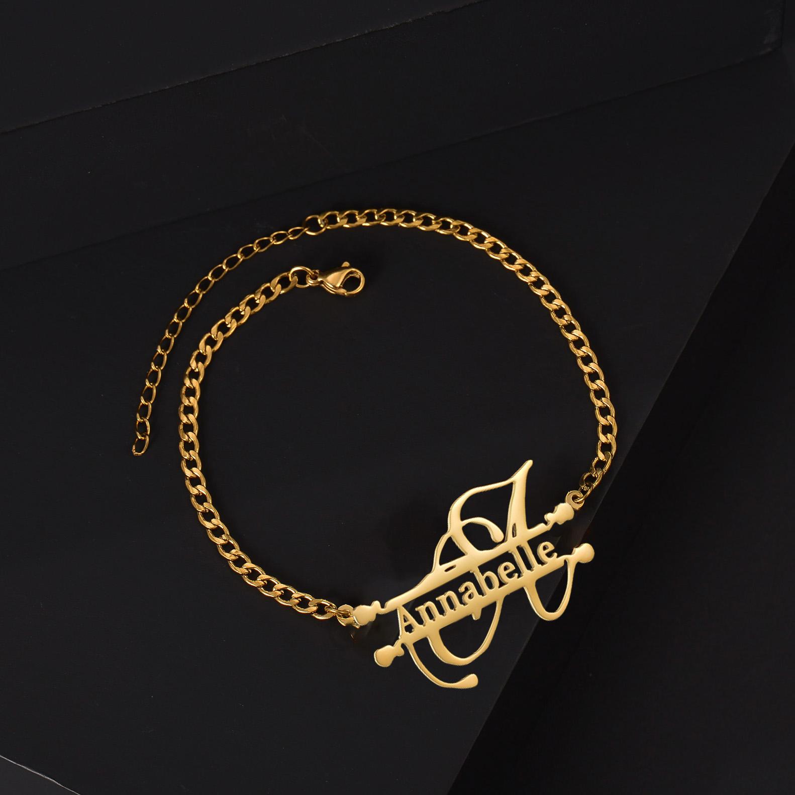 

Atoztide Personalized Custom Name Bracelet Earring Necklace Jewelry Set Big Pendant Stainless Steel For Women Men Birthday Gift Send the Length&Silver color