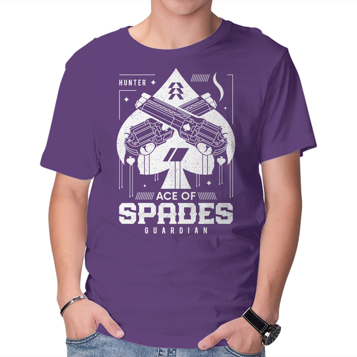 Unisex Crew Neck T-Shirt Ace Of Spades Graphic Short Sleeve Casual Tee XXXXL