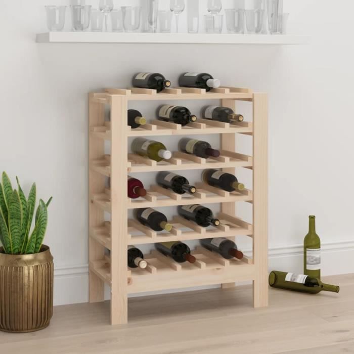 VidaXL Casier à vin 61,5x30x82 cm Bois de pin massif 822556