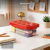 Ensemble de boîtes de rangement transparentes empilables pour marqueurs, Organiseur de bureau créatif pour outils artistiques Petit Rouge
