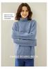 Women's Autumn/Winter High Neck Patterned Cashmere Raglan Sweater