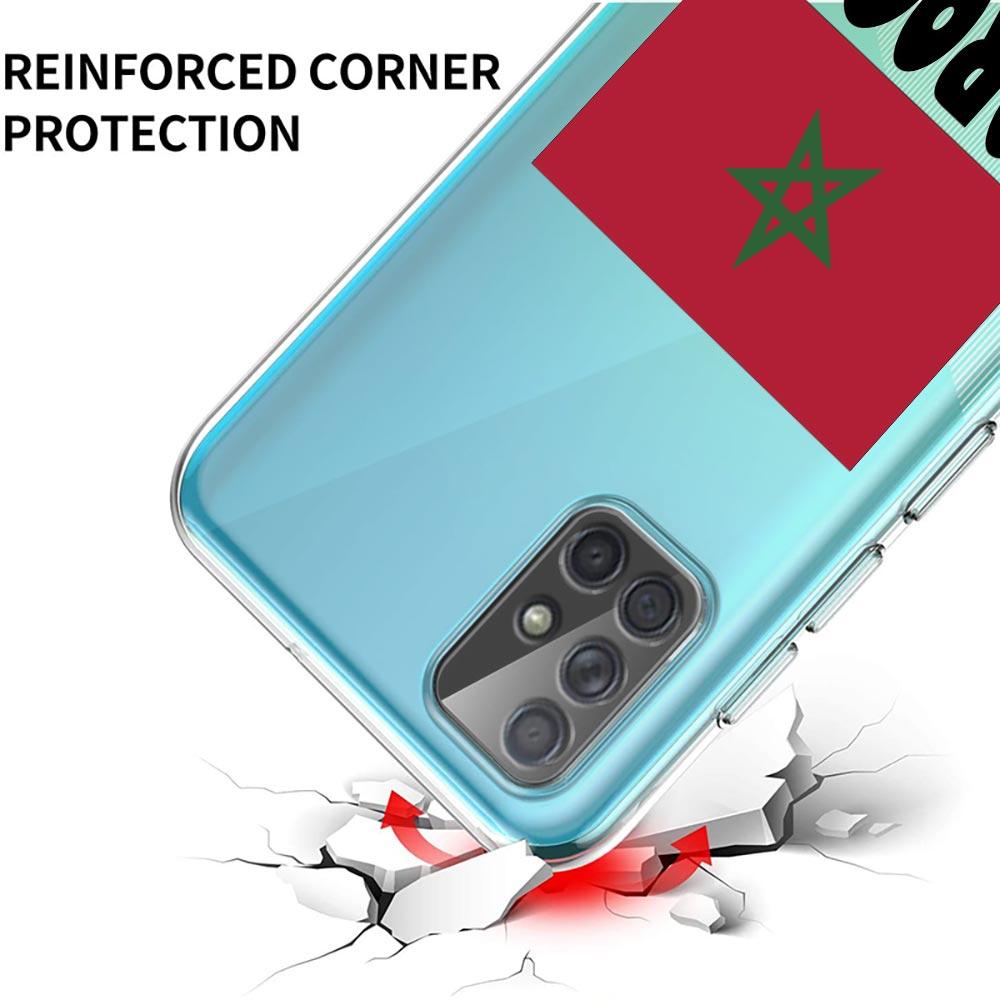 Marokko Flagge Fußball Für Samsung Galaxy A51 Klar Telefon Fall A71 A21S A12 A11 A31 A52 A41 A32 A23 A33 A53 a73 A03S A13 5G Abdeckung