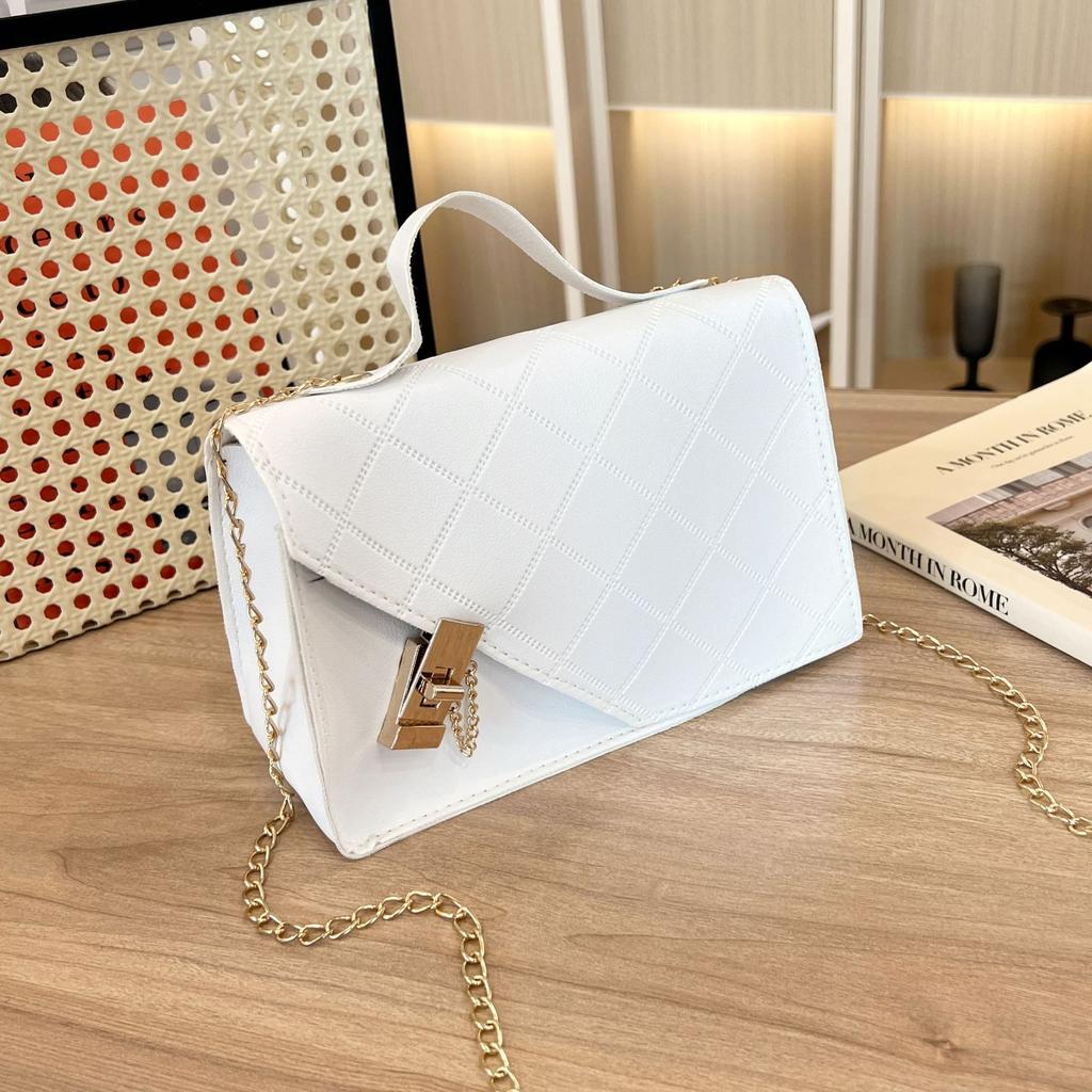 Geprägte kleine quadratische Tasche, Damentasche, neue Herbst-Damenkette, karierte Mini-Tasche, Handtasche, Schultertasche, Umhängetasche