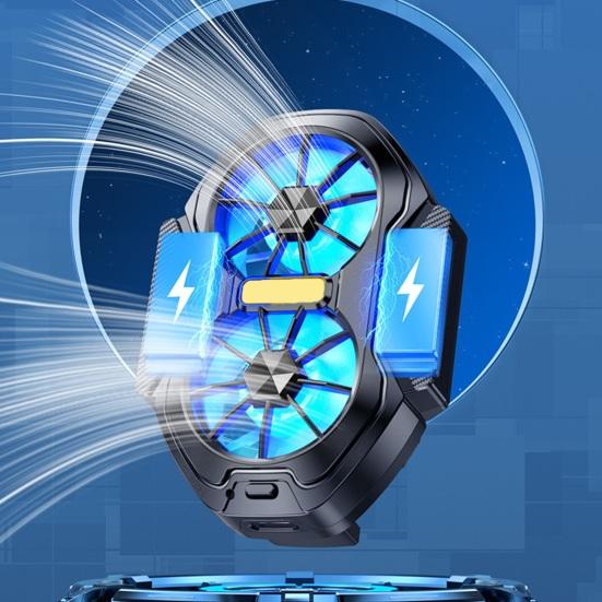 Chłodzenie do telefonu komórkowego z podwójnym wentylatorem Radiator do telefonu komórkowego z radiatorem i akumulatorem do transmisji na żywo vlogów plenerowych gier