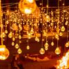 Outdoor Solar Starry Ice Ball Curtain Lights for B&B, Gazebos, Courtyards, and Balconies