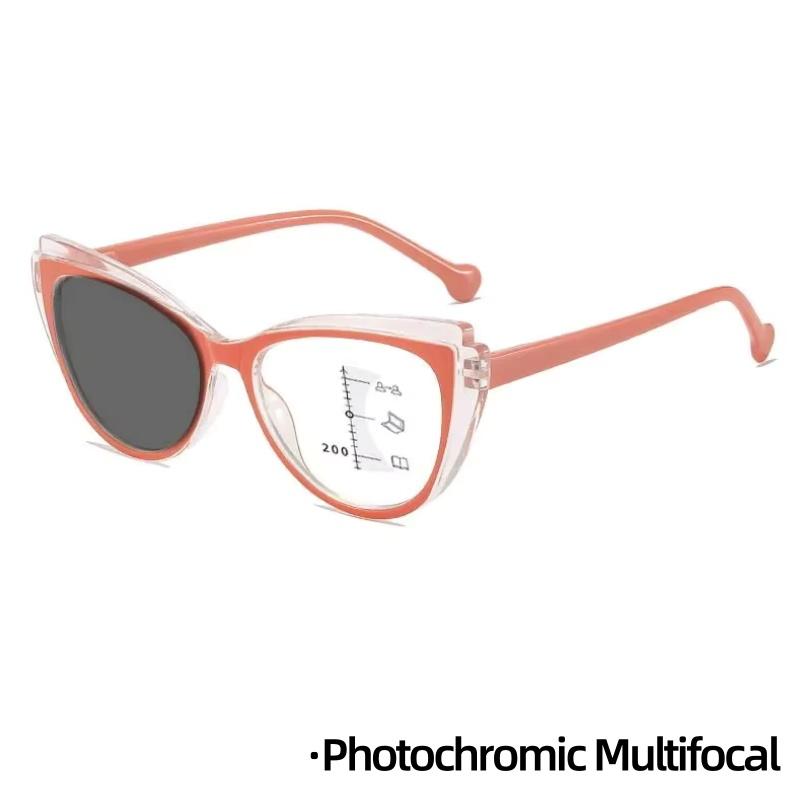 Unisex Stylish Outdoor Light-sensitive Presbyopic Eyeglasses Cat Eye Far Sight Glasses Progressive Multi-focal Reading Eyewear